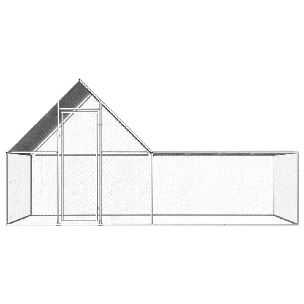 Vidaxl Chicken Run 4x2x2 M Galvanized Steel