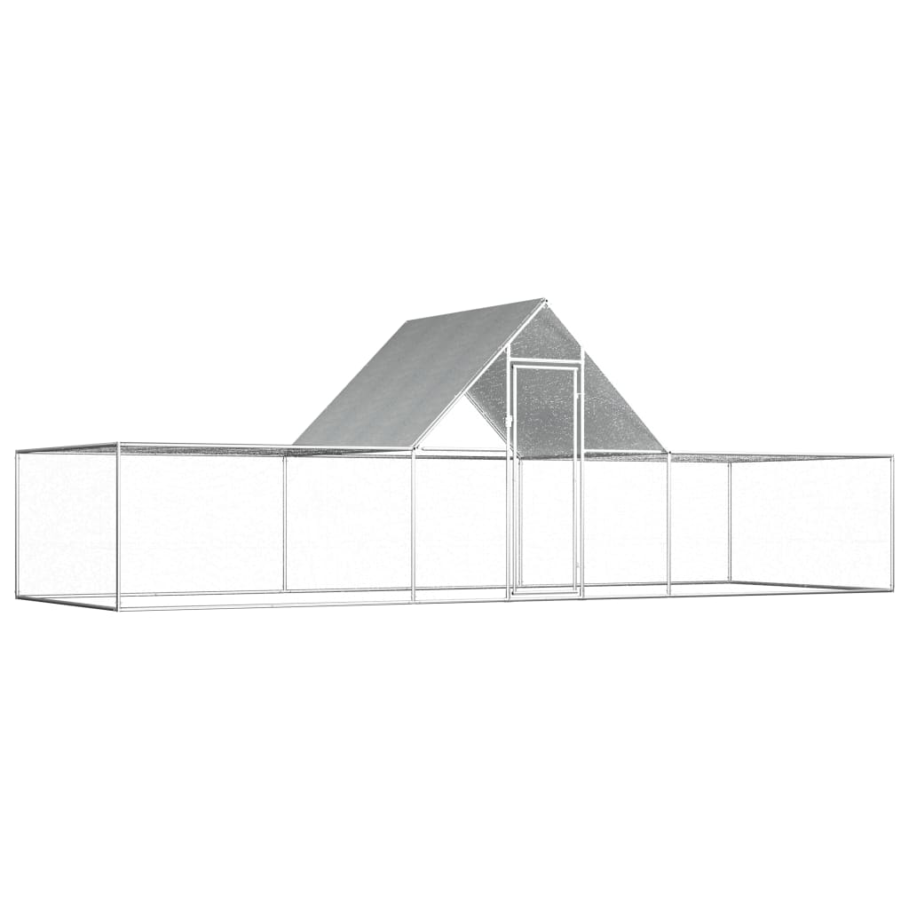 Vidaxl Chicken Run 6x2x2 M Galvanized Steel