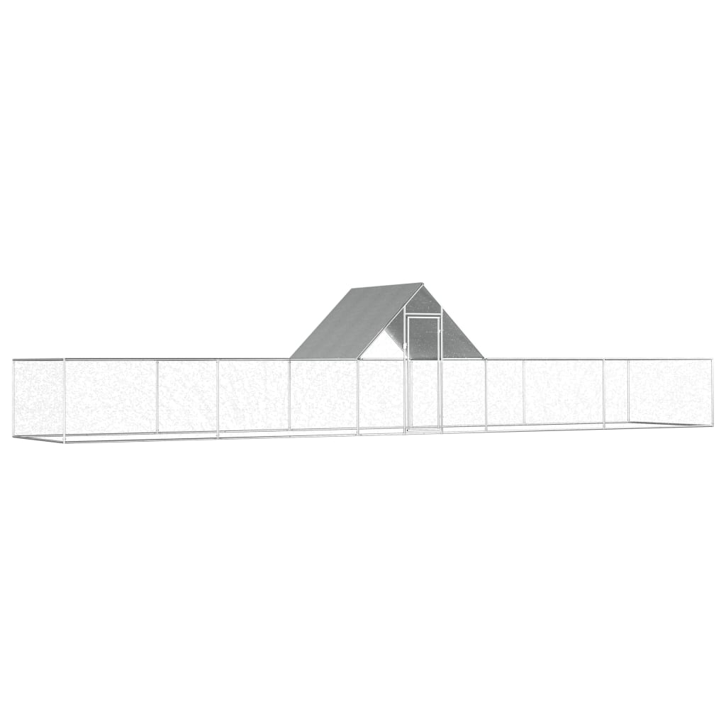 Vidaxl Chicken Run 10x2x2 m verzinkter Stahl