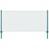 Vidaxl wire mesh fet with posts 25x0.75 m steel green