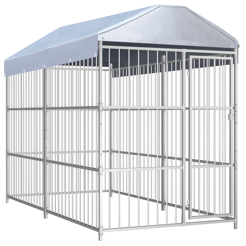 Vidaxl Chienne Kennel pour l'extérieur avec toit 300x150x200 cm