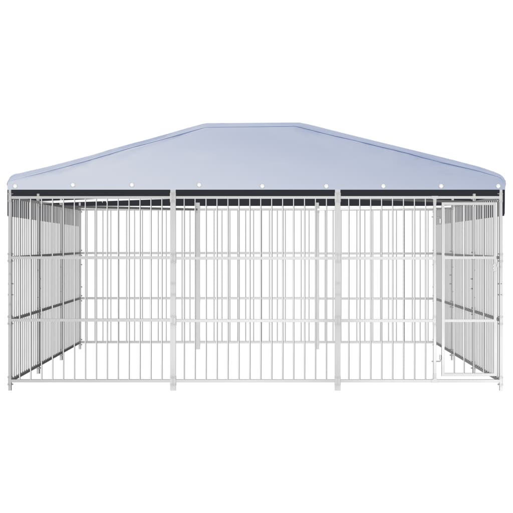 Vidaxl dog kennel for outside with roof 450x450x200 cm