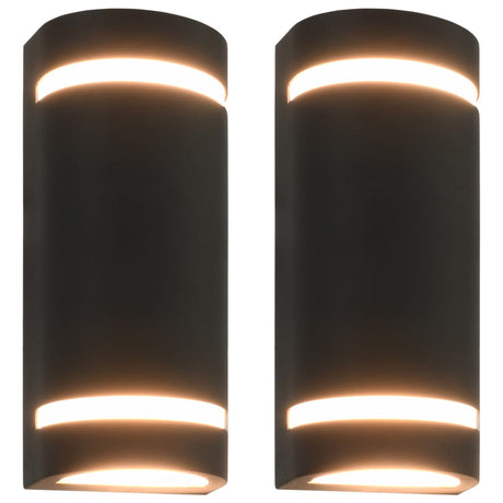 Vidaxl Outdoor -Wandlampen 2 Stcs 35 W halbschwarz schwarz