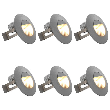 Vidaxl led-buitenwandlampen 6 st 2 w rond zilverkleurig