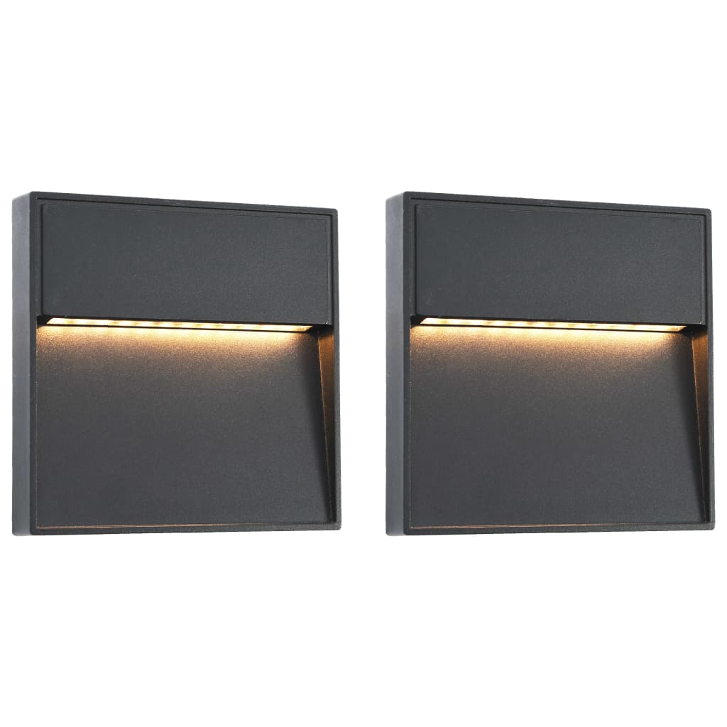 Vidaxl LED OUTDOOR WALLS 2 PCS 3 W quadrati neri