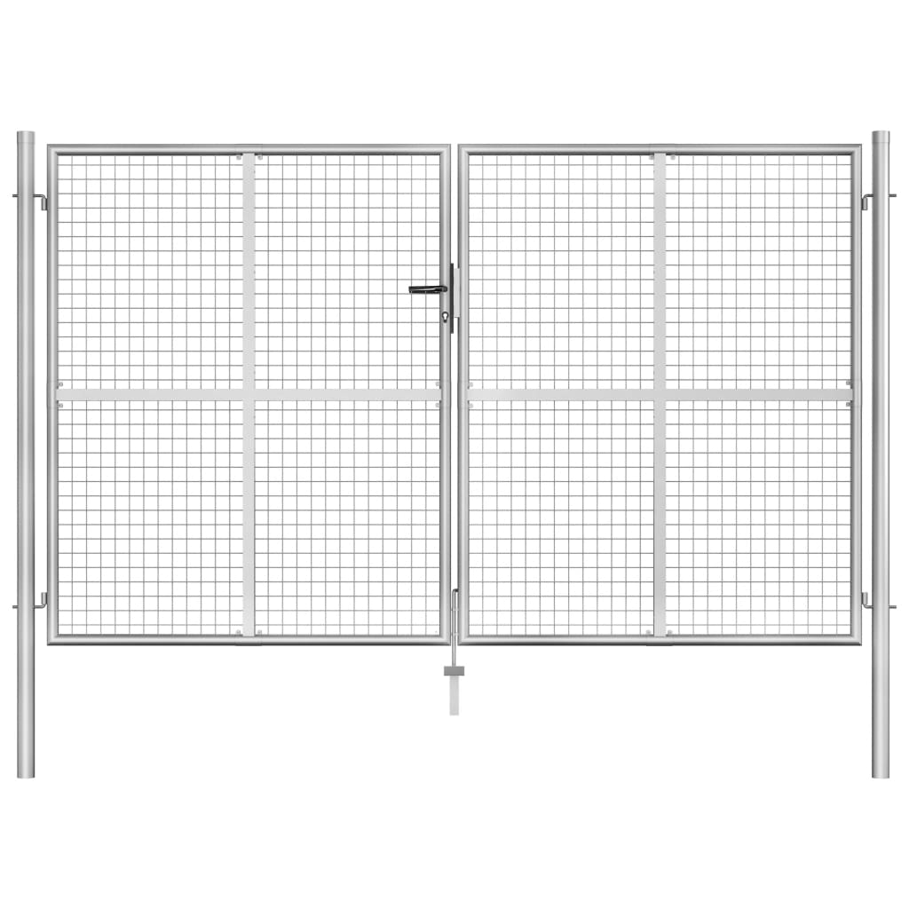 Vidaxl -Port 306x200 cm verzinkter Stahl Silberfarben