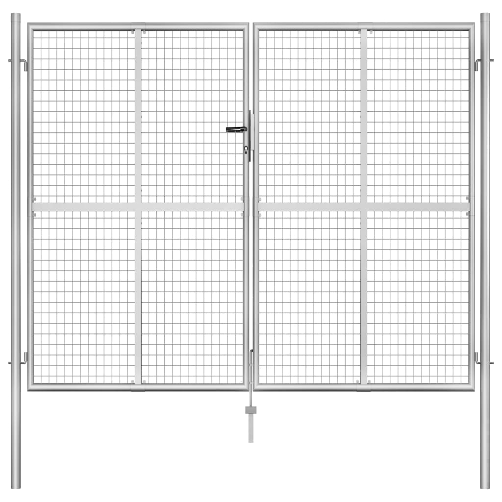 Vidaxl -Port 306x250 cm verzinkter Stahl Silberfarben