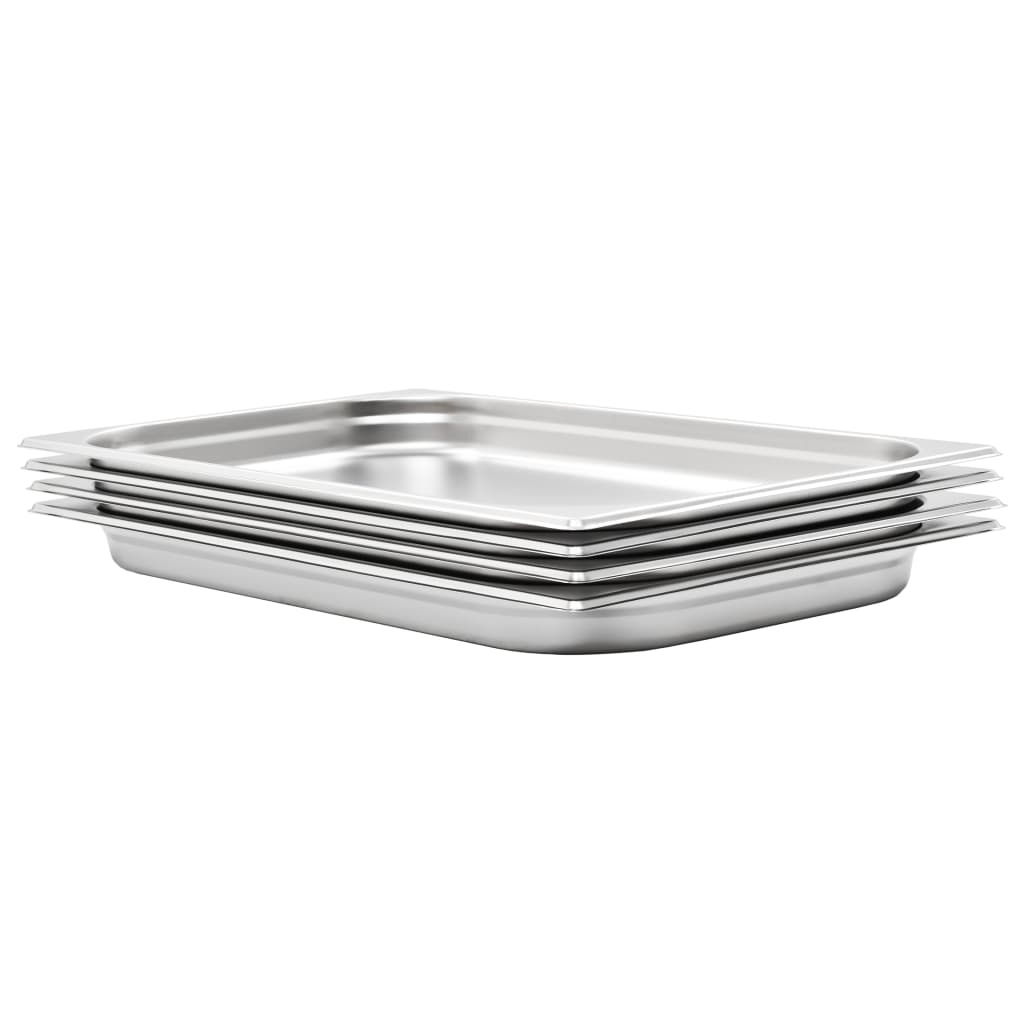 Vidaxx Gastronormbehälter 4 Stück GN 1 1 40 mm Edelstahl