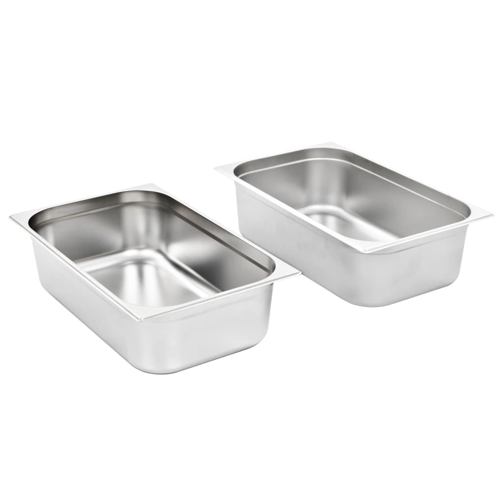 Vidaxl Gastronormbakken 2 PCS Gn 1 1 150 mm de acero inoxidable