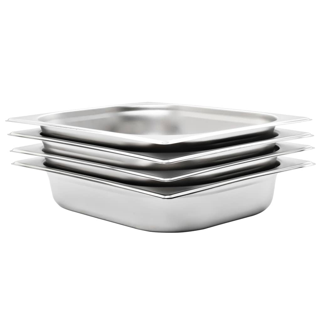 Vidaxl Gastronormbakken 4 pcs GN 1 2 65 mm Stainless steel