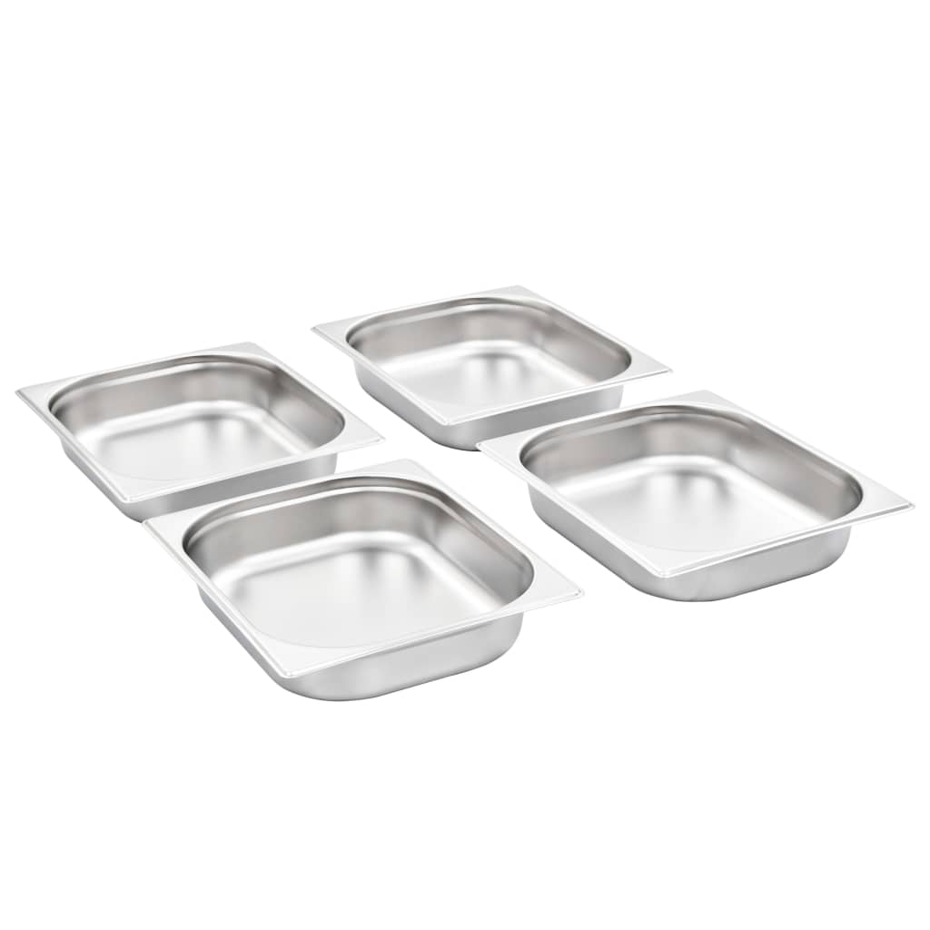 Vidaxl Gastronormbakken 4 pcs GN 1 2 65 mm Stainless steel