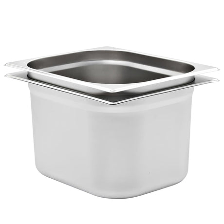 VidaXL Gastronormbehälter 2 Stück GN 1 2 200 mm Edelstahl