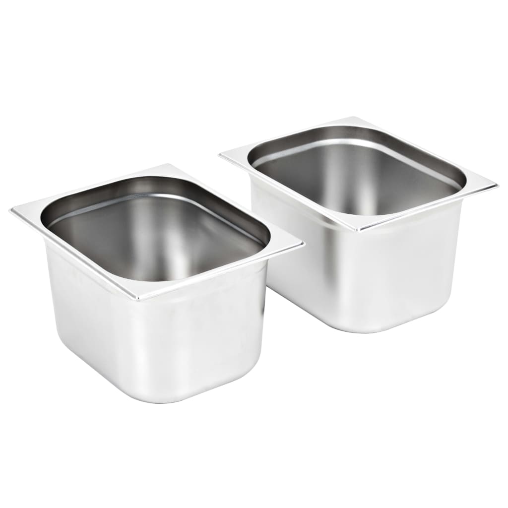 VidaXL Gastronormbehälter 2 Stück GN 1 2 200 mm Edelstahl