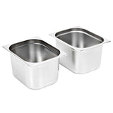 VidaXL Gastronormbehälter 2 Stück GN 1 2 200 mm Edelstahl