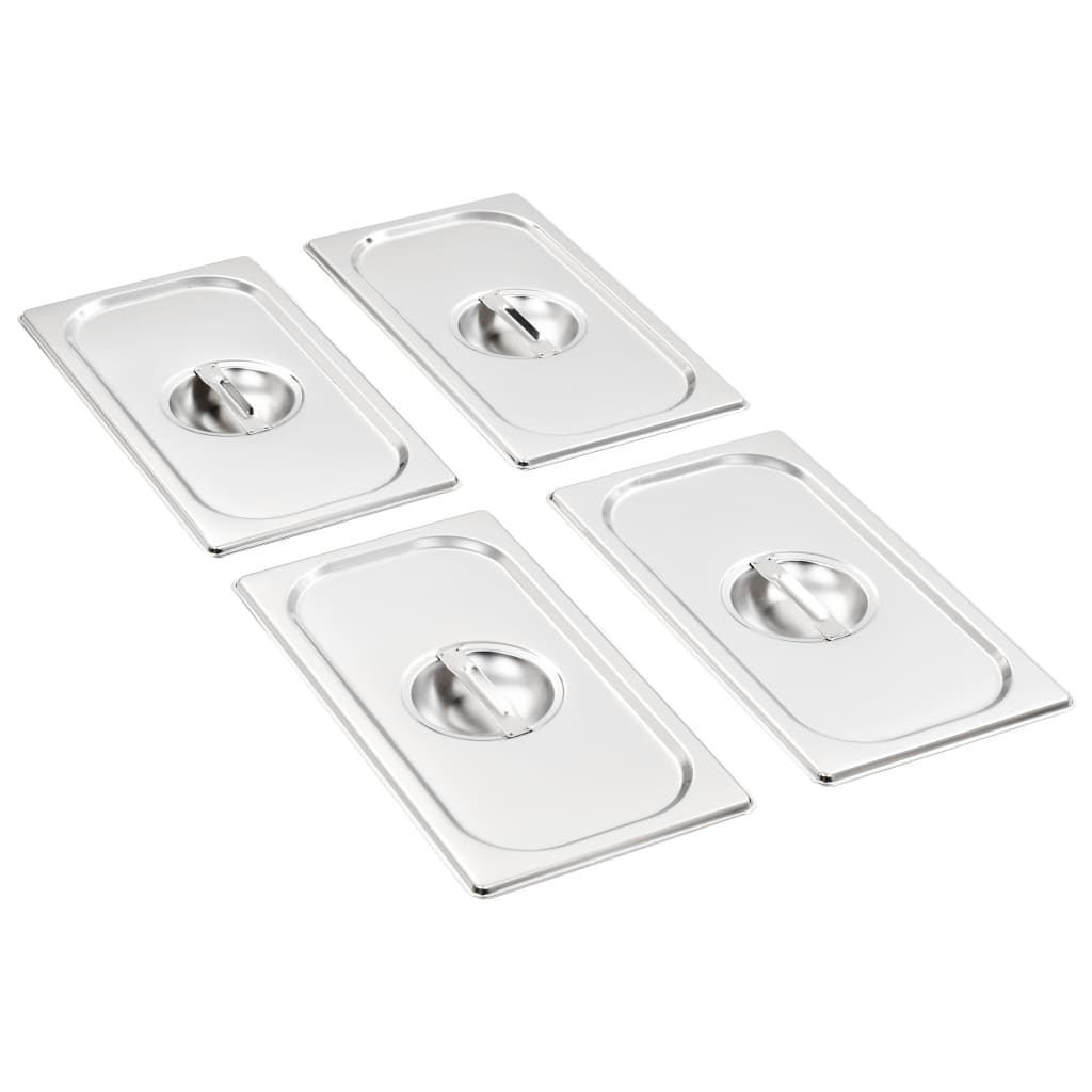 Vidaxl Deckel 4 Stück für GN 1 3 Edelstahlschüsseln