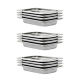 VIDAXL GASTRONORMBAKKEN 12 PC GN 1 4 40 mm Edelstahl