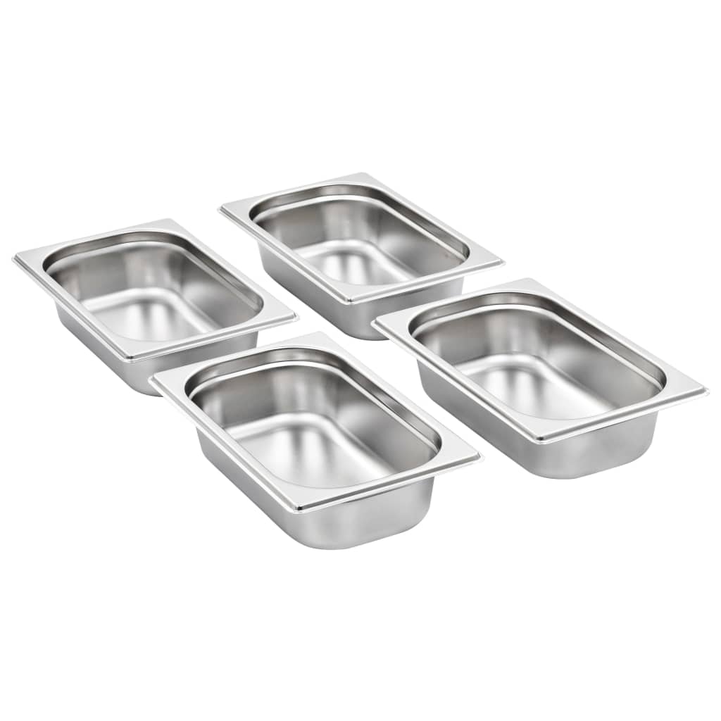 Vidaxl Gastronormbakken 8 PC GN 1 4 65 mm rostfritt stål