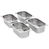 Vidaxl Gastronormbakken 8 PC GN 1 4 100 mm rustfrit stål