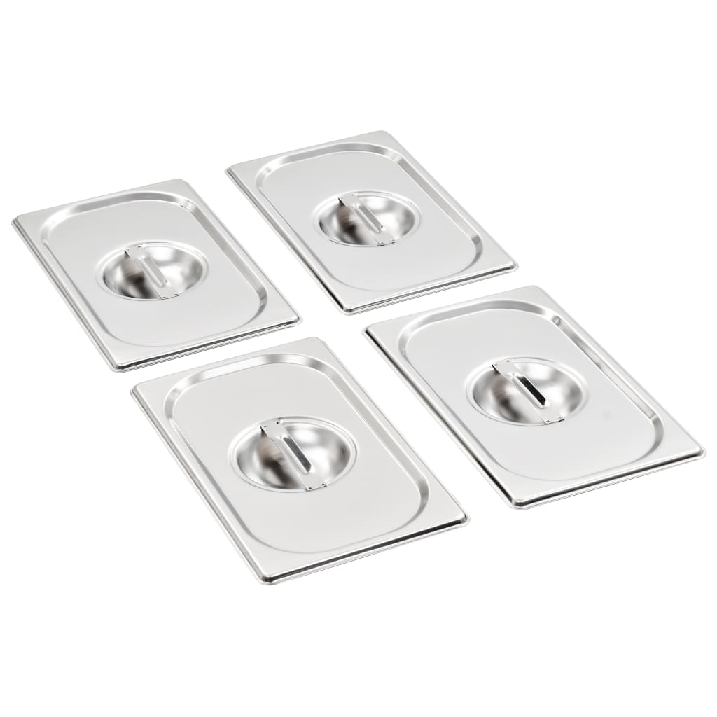 Vidaxl Deckel 4 Stück für GN 1 4 Edelstahlschüsseln