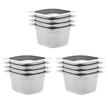 VIDAXL GASTRONORMBAKKEN 12 PC GN 1 6 100 mm Edelstahl