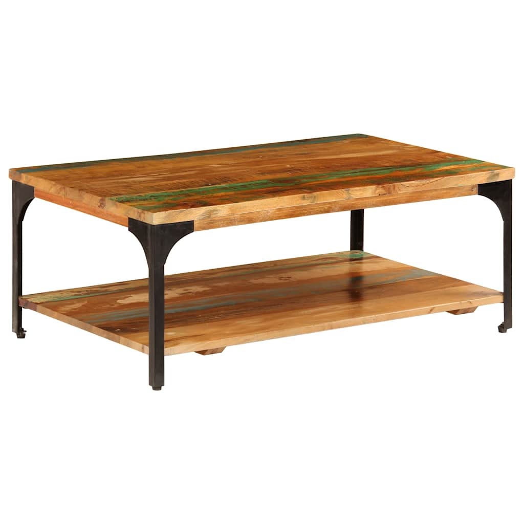 Vidaxl salontafel met schap 100x60x35 cm massief gerecycled hout