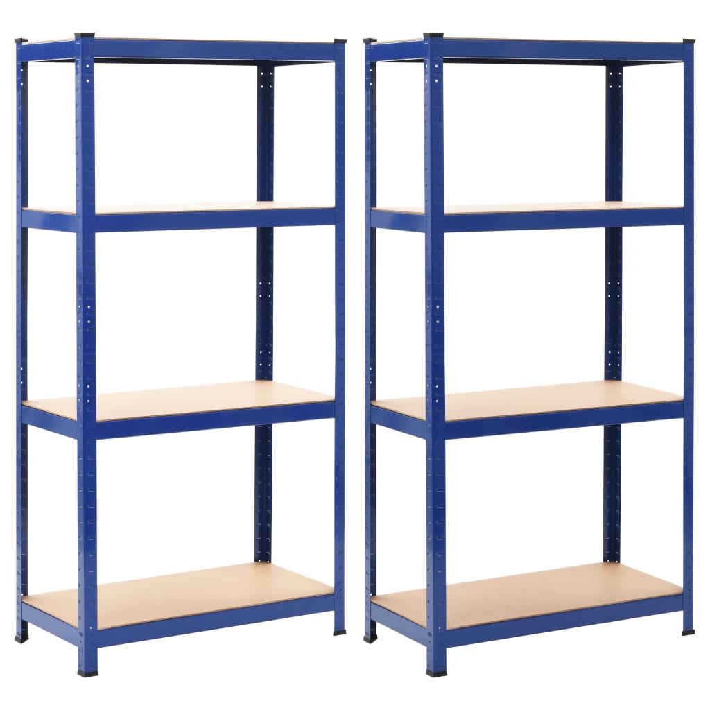 Vidaxl storage racks 2 st 80x40x160 cm steel and MDF blue