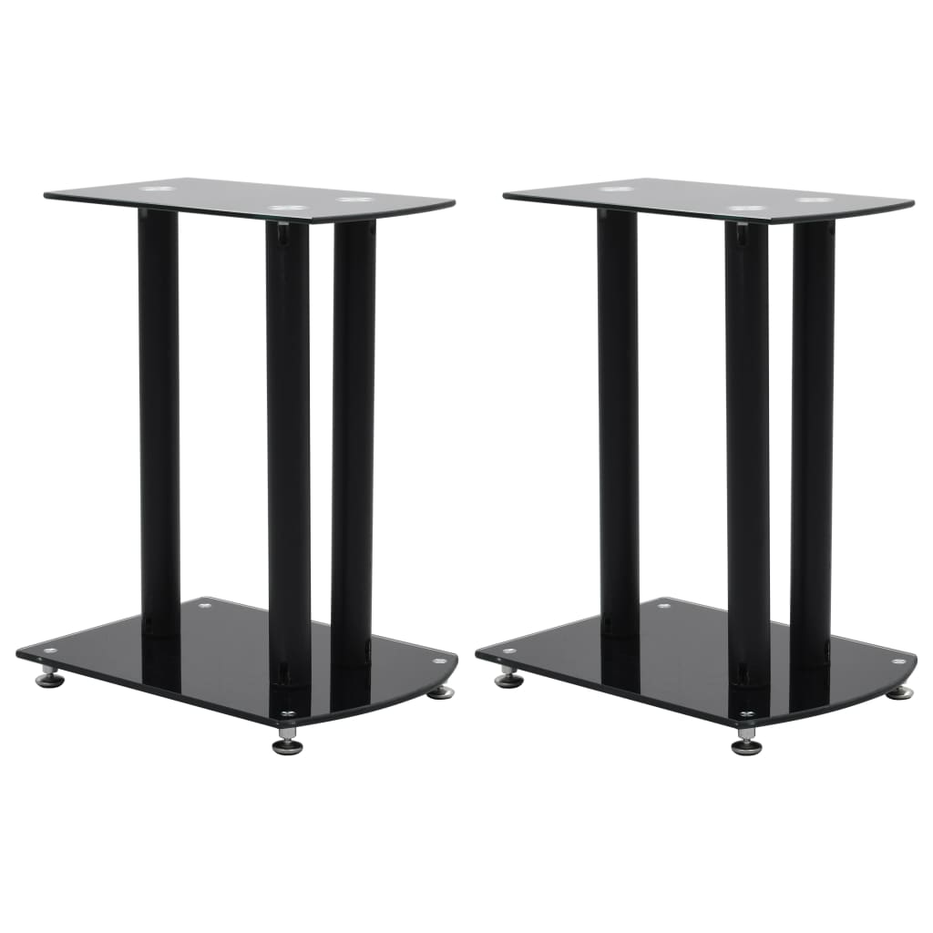 Vidaxl Stander Standard 2 ST Glass de seguridad de seguridad de aluminio Negro