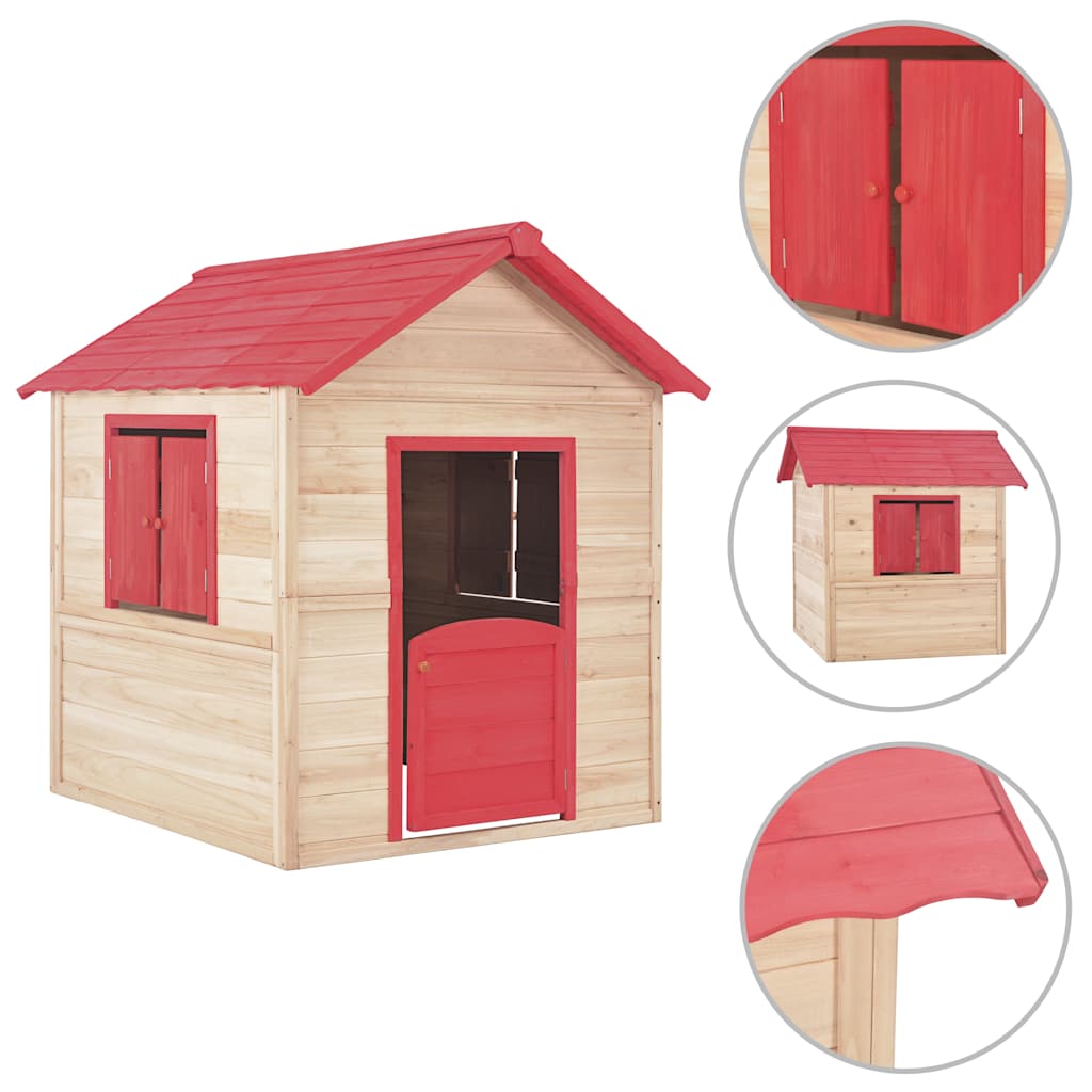 Vidaxl Children's Speelhuis Vurenhout Red