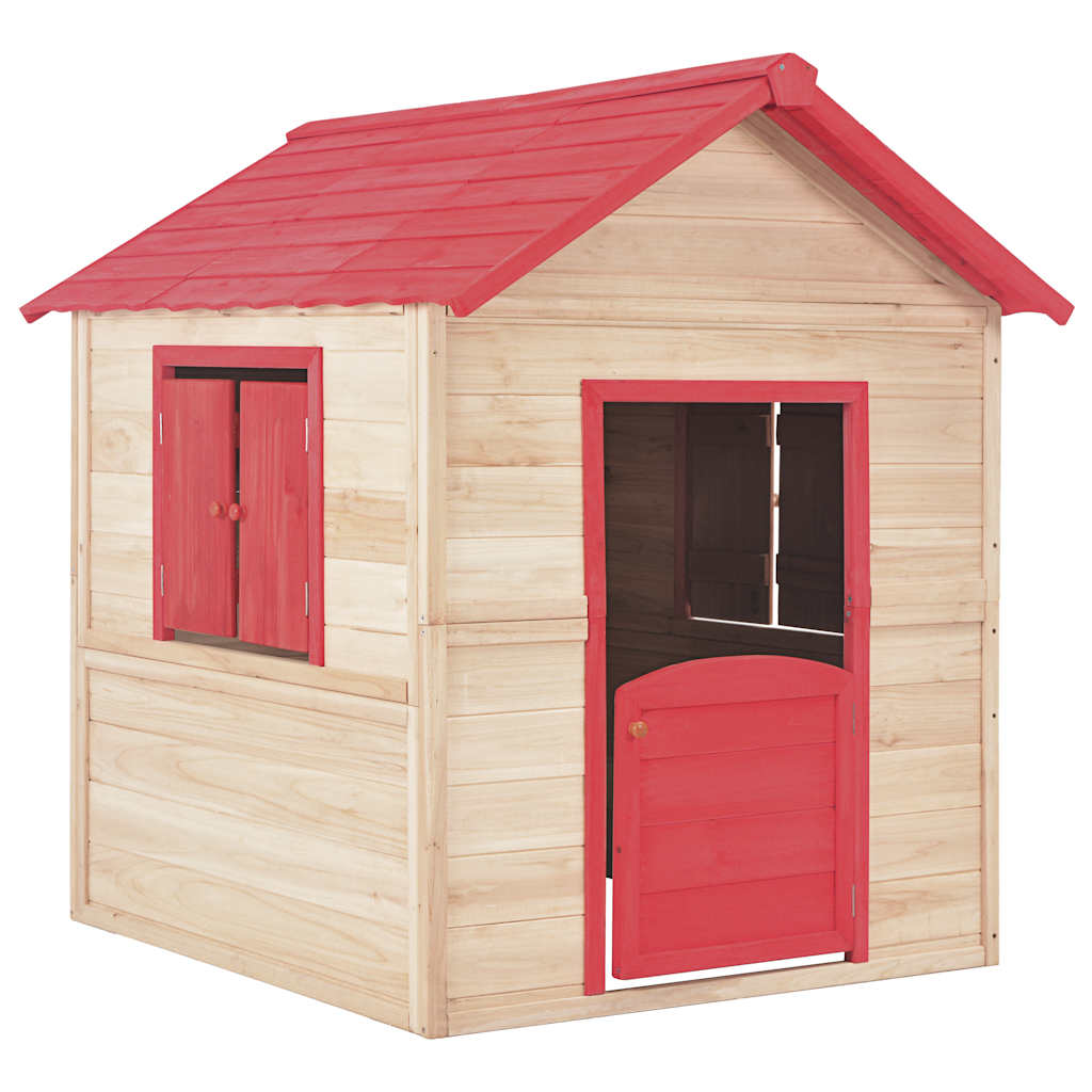 Vidaxl Children's Speelhuis Vurenhout Red