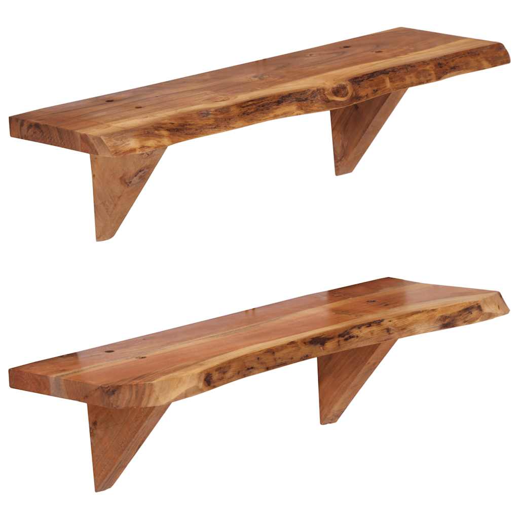 Vidaxl wandschappen 2 st 60x20x18 cm massief acaciahout