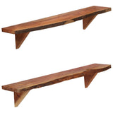 Vidaxl wandschappen 2 st 90x20x18 cm massief acaciahout
