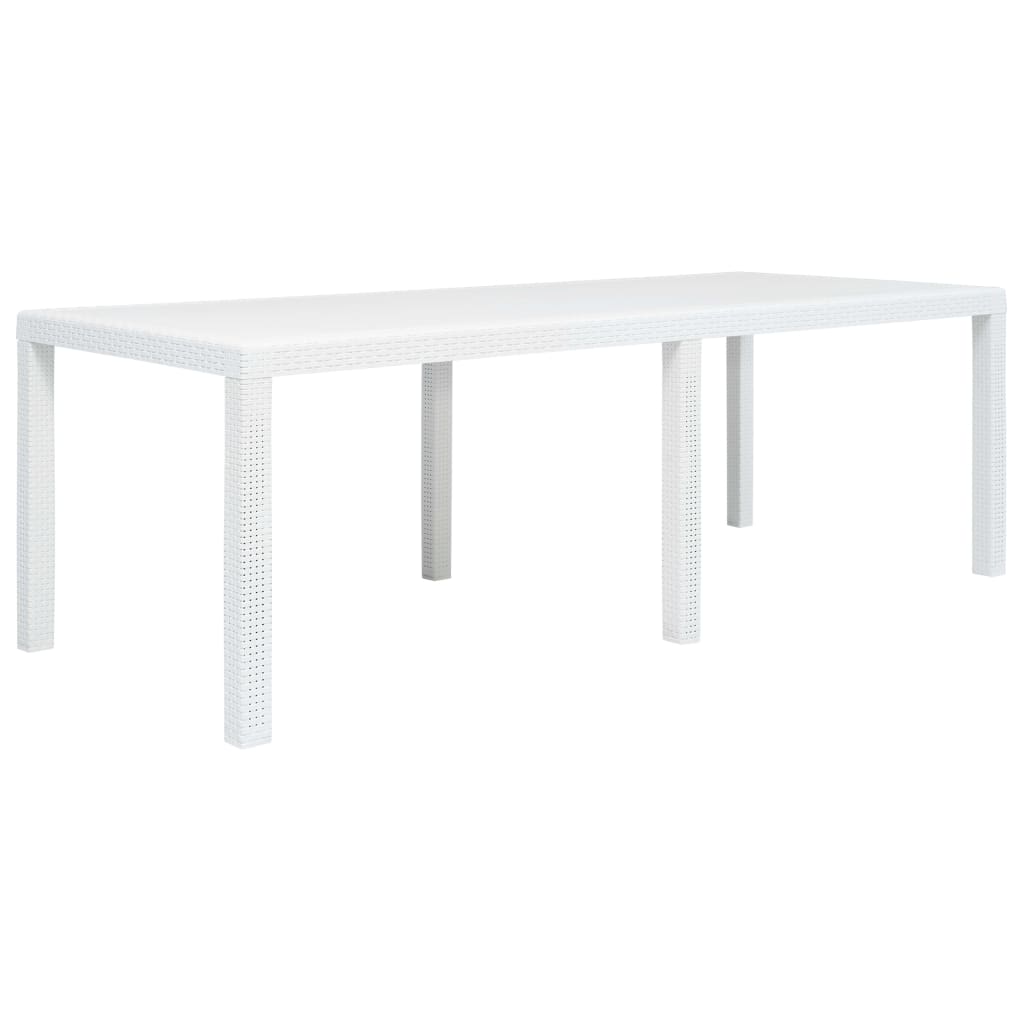 Vidaxl tuintafel 220x90x72 cm rattan-look kunststof wit