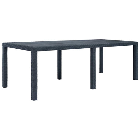 Vidaxl tuintafel 220x90x72 cm rattan-look kunststof antraciet
