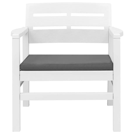Vidaxl 3-delige loungeset kunststof wit