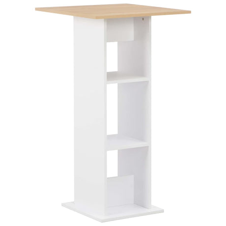 Vidaxl bartafel 60x60x110 cm wit en sonoma eikenkleurig