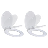 VidaXL Toilettensitz mit Soft-Close-Deckel 2 Stück MDF weiß