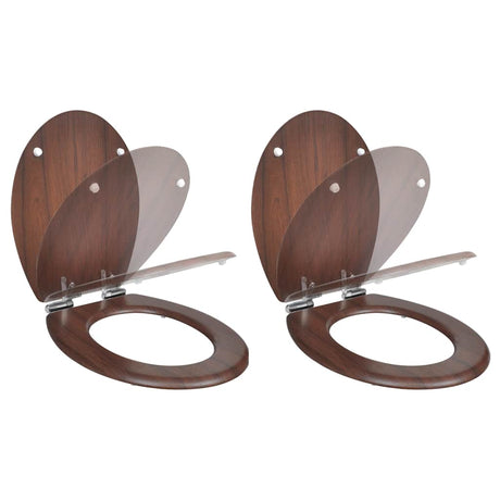 Vidaxl Toilettensitz mit weicher Abdeckung 2 ST MDF BROWN