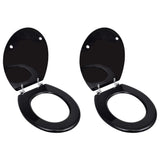 Vidaxl toilet seats with lids 2 st mdf black