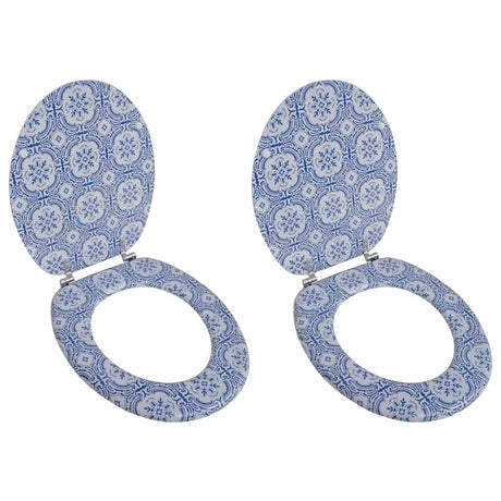 Vidaxl Toilettensitze mit Deckel 2 Stück Porzellan MDF