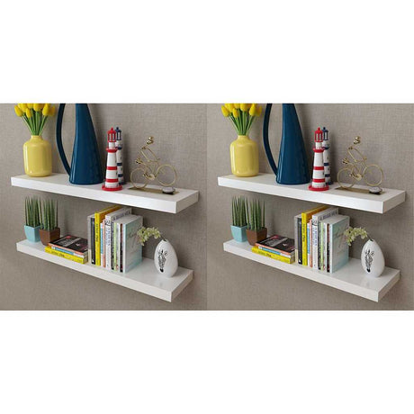 Vidaxl wandplanken 4 st 80 cm wit