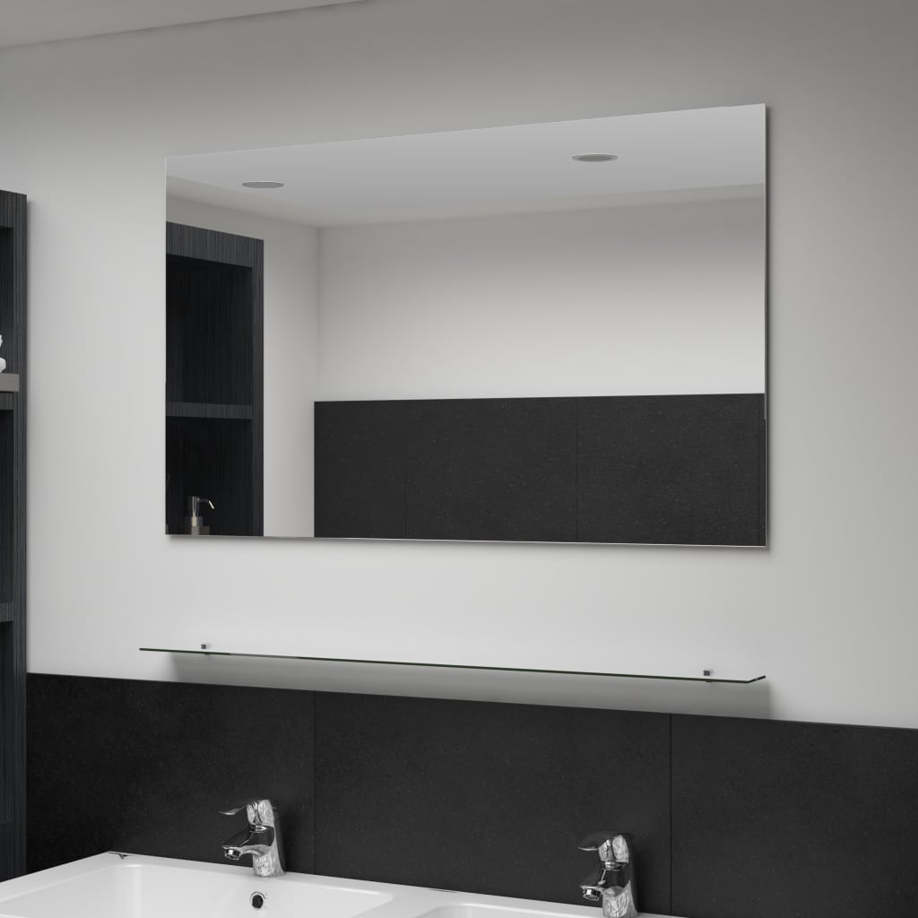 Vidaxl Wall Mirror s policí 100x60 cm ztuhnuté sklo