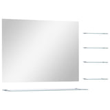 Vidaxx Wandspiegel mit 5 Ablagen 80x60 cm silberfarben