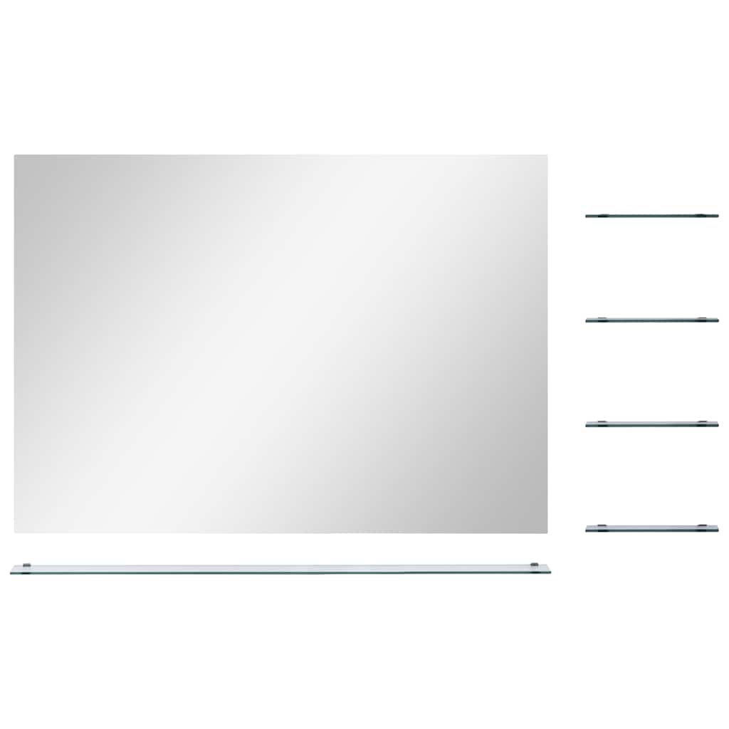 Vidaxx Wandspiegel mit 5 Ablagen 80x60 cm silberfarben