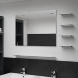Vidaxx Wandspiegel mit 5 Ablagen 80x60 cm silberfarben