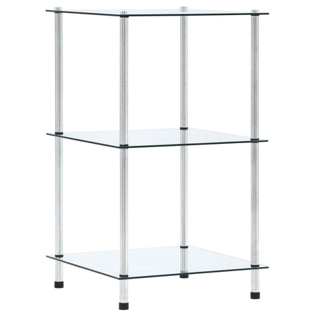 Vidaxl kastje 3-laags 40x40x67 cm gehard glas transparant