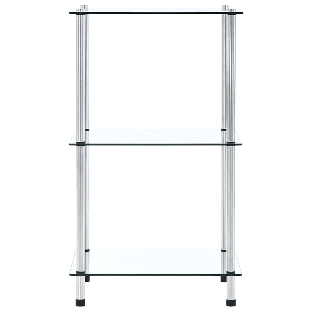 Vidaxl kastje 3-laags 40x40x67 cm gehard glas transparant