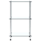 Vidaxl kastje 3-laags 40x40x67 cm gehard glas transparant