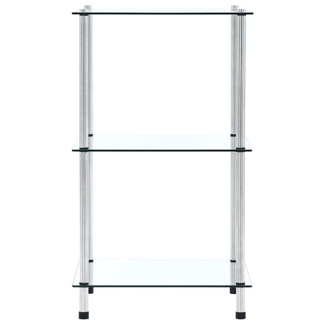 Vidaxl kastje 3-laags 40x40x67 cm gehard glas transparant