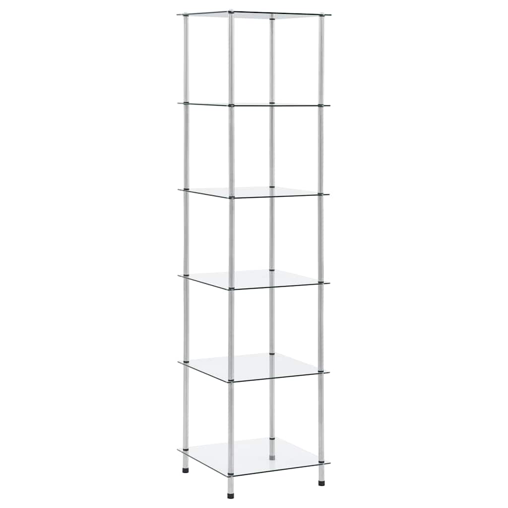 Vidaxl kastje 6-laags 40x40x160 cm gehard glas transparant