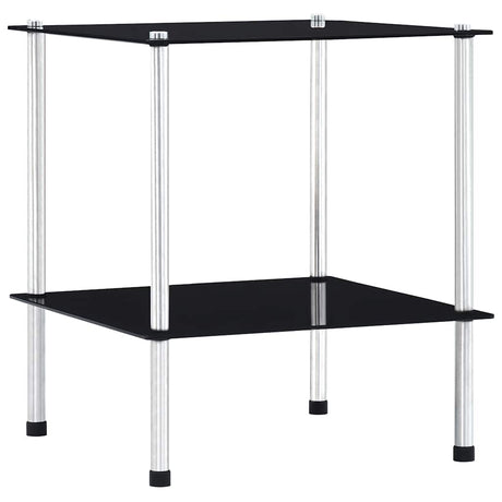 Vidaxl kastje 2-laags 40x40x47 cm gehard glas zwart